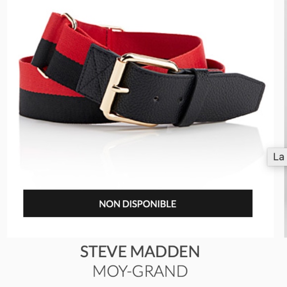 Steven Madden adjustable red and black belt NWT - Picture 5 of 5